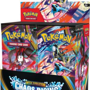 Chaos Rising Booster Box featuring sealed Pokémon TCG booster packs from the latest expansion set
