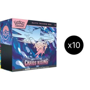 Chaos Rising Pokémon Center Elite Trainer Box Case containing multiple exclusive Elite Trainer Boxes from the latest Pokémon TCG expansion