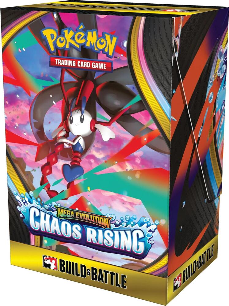 Chaos Rising Build & Battle Box Chaos Rising Build & Battle Box featuring exclusive Pokémon TCG prerelease content, booster packs, and promo cards