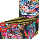 Chaos Rising Build & Battle Box featuring exclusive Pokémon TCG prerelease cards and booster packs