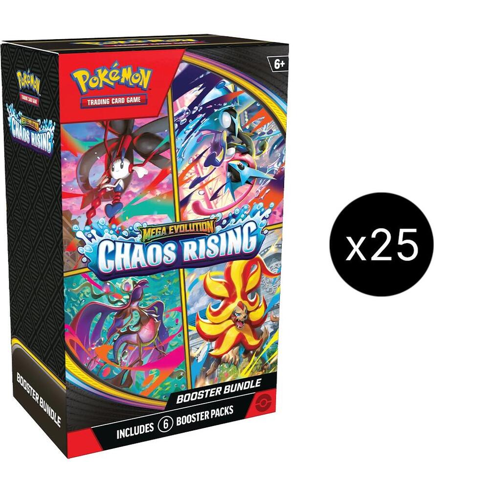 Chaos Rising Booster Bundle Case Chaos Rising Booster Bundle Case containing multiple sealed booster bundles from the latest Pokémon TCG expansion